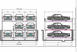 China -1+2 (3 Levels) Residential Area Parking Lot Smart Card Pit Design Puzzle Parking System wholesale
