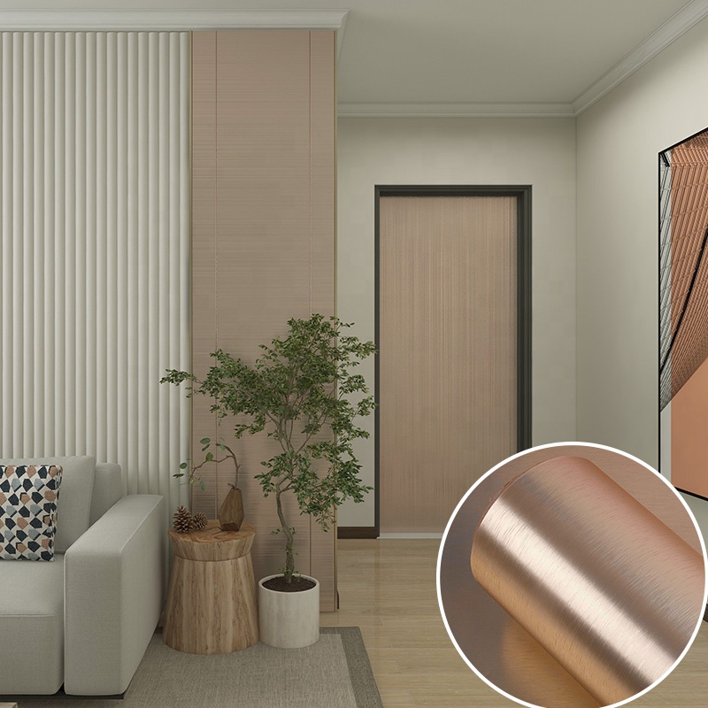 0.15mm Waterproof Black Metallic Wallpaper Oil Resistant Stainless Contact Paper