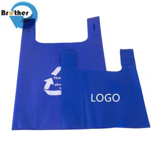 China Custom Recycle PP Spunbond Nonwoven Vest Eco Shopping T-Shirt Bag wholesale