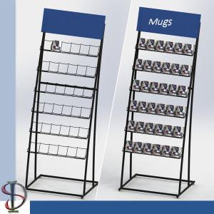 China Ceramic Mug display stand / Mult-tiers wire shelf display rack / metal one side floor stand / POP display stand wholesale