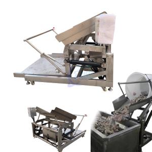 China Seafood shrimp processing thermal insulation plastic bucket lifting platform, pouring machine, shrimp production line wholesale