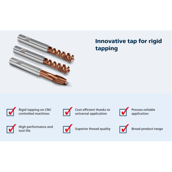 Precision Carbide Straight Flute Tap Cut Thread Taps For Steel Rigid Tapping
