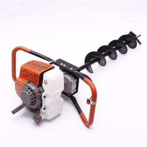 China 52cc Ground Digging Machine Petrol Gas Powered Post Hole Digger Borer 3Bits 2 Stroke wholesale