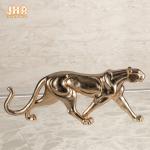 Animal Decor Resin Leopard Statue Polyresin Animal Figurines Fiberglass Gold
