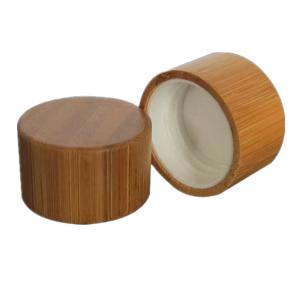 China 18# Cosmetic Bottle Caps Yellow Wooden Bamboo Cover Oval Shape wholesale