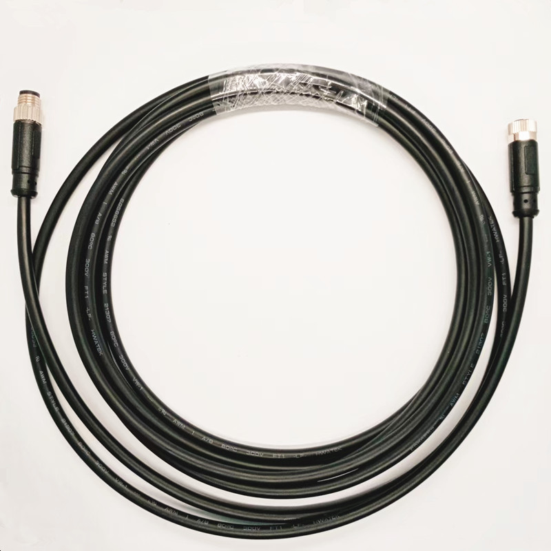 M8 Series 6 Pin Shielded Cable Assembly with Gold Plated Contacts and Threaded Locking Design