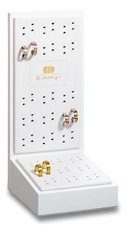 Vertical Design White Acrylic Ring Display Ring Exhibitor Stand for Jewelry Fair