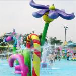 Plants And Flower Series Fiberglass Water Park Splash Pad For Children