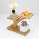 Customize Bamboo Shelves 3-Layer Wooden Layered Tray Table Multifunctional Wood