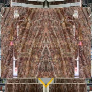 China Book Match Translucent Blood-Orange Red Vein Onyx Marble Stone for Lavabo Decoration wholesale