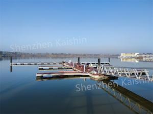 China Aluminum Alloy Floating Pontoon Dock Marina Project LLDPE Floaters SS Cleat wholesale