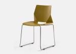 Fireproof Plastic Rolling Office Chair Ergonomic Yellow Desk Chair No Wheels