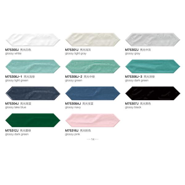 75x300mm Picket Ripple Ceramic Wall Tile - Glossy Modern 3D Inkjet