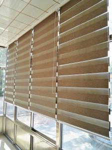 China 90% Shading Zebra Blinds With Blackout Linen Yarn Composition wholesale