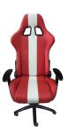 Black And White Adjustable Racing Seat Office Chair With Metal Frame
