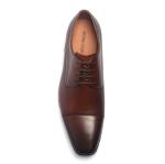 Oxford Type Durable Slip On Dark Brown Leather Dress Shoes