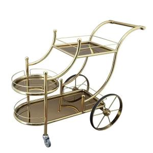 China Commercial Bar Trolley Hotel Restaurant Furniture Metal Venue Mobile Delivery Trolley wholesale