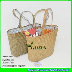 China LUDA sea grass tote straw bag natural fiber weaving straw beach bags wholesale