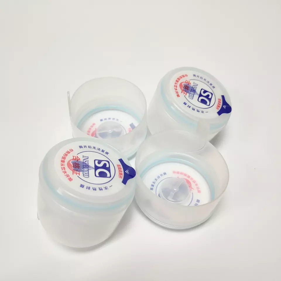20 Litre Water Bottle Non Spill Caps Peel Off Type White PE With Rubber Liner