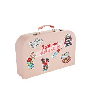 China Exquisite Decorative Cardboard Suitcase Boxes With Pu Handle For Gifts And Toys wholesale