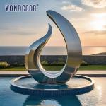 Outdoor swimming pool metal decoration abstract geometric musical symbols