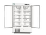 2-8 Degree 1006L Double Glass Door Upright Pharmacy Refrigerator Medical CE