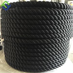 China 3 Strand Nylon Ship Mooring Rope Black Color 28mm wholesale