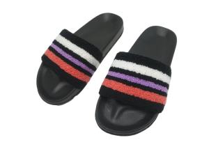 China Soft Pu Towel Upper Classic Eva Beach Slippers wholesale