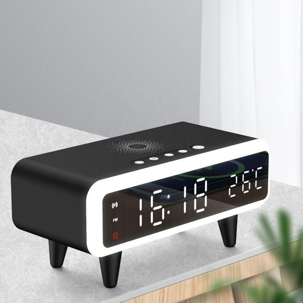 Night Light Qi Wireless Charger Clock High Efficiency CE Certified