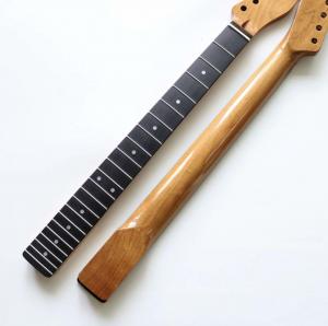 China Custom Grand 22 Fret Roasted Maple Electric Guitar Neck for Handmade Tele Guitar Kits Gloss Finished with Bone Nut wholesale