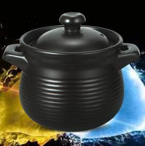 China OEM Black Casserole Cooking Pot Ceramic Soup Pot With Lid wholesale