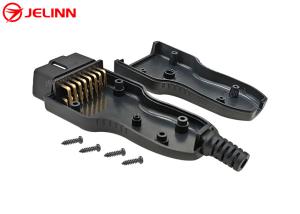 China OBD2 Cover Housing Case and OBD 2 Male Connector With Right Angle Pins wholesale
