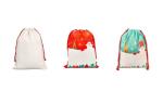 Large Linen Santa Sack For Christmas Blank Sublimation Candy Bag In Stock