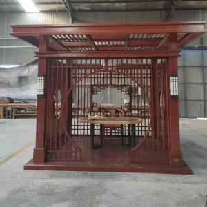 China Carbonized Anticorrosive Chinese Wood Gazebo Arches Shade All Seasons on sale