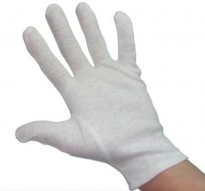 China White Ladies Sweat Absorbing Gloves , Jersey Cotton Gloves Safety For Industrial wholesale
