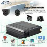 4CH 1080P Dual SD Card Mobile DVR Support Oil Sensor 4G Real Time Video
