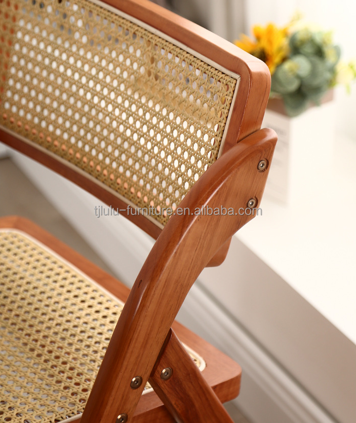 Mail Packing Modern Design Foldable Wood Rattan Restaurant Chairs for Home Furniture