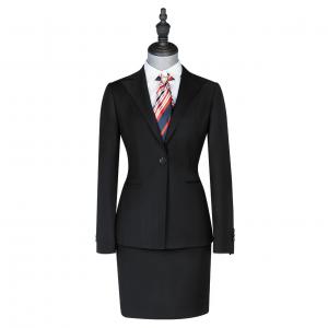 China Womens Plus Size Business Suits V-neck Skirt and Blazer Set for Formal Office Wear on sale