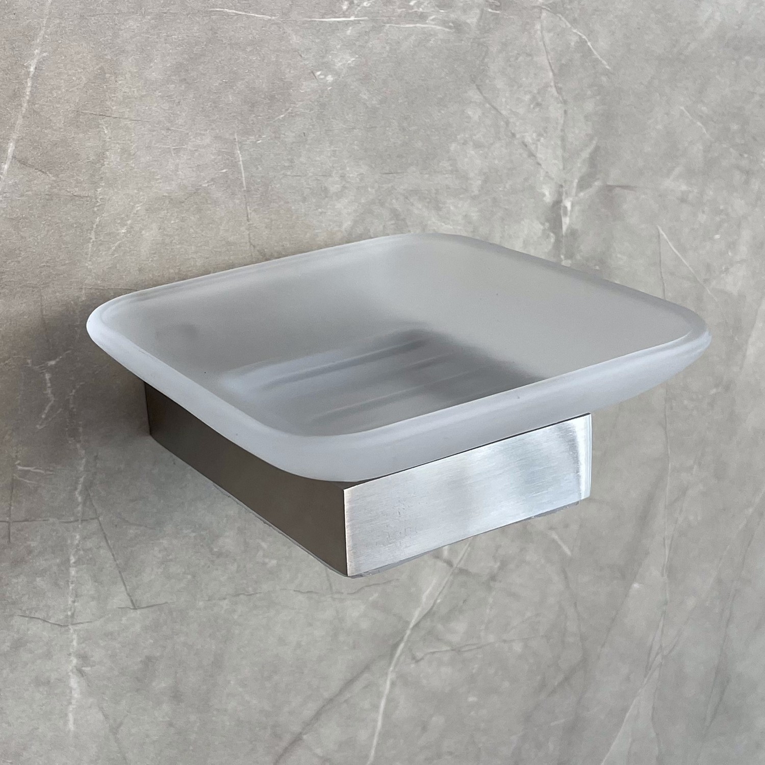 Stainless Steel Soap Dish Holders Glass Wall Mounted Bathroom Accessories