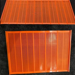 China Red Color High Wear Resistant Wet Polyweb Urethane Screens 1040*700mm wholesale