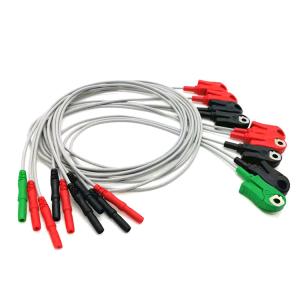 China D Type ECG Electrode Leadwire 0.6m 9 Lead Grabber TPU EKG wholesale