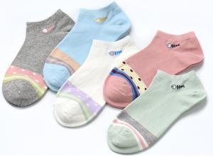 China Funky Teenage Ankle Length Socks Low Cut With Cotton + Polyester + Spandex Material wholesale