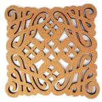 12''X12'' Decorative Cork Wall Tiles Hollow Carved Elegant Deisgn FDA PROP65