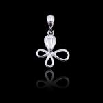 Fashion Plain Silver Pendant / Real 925 Silver Feather Pendant For European