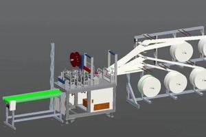 China Double Lanes Face Mask Manufacturing Machine , 3 Phases Cloth Making Machine wholesale