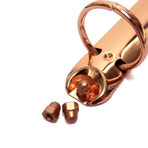 Custom Rose Gold Plating Hexagon Dome Cap Nut for Retail Industry and Chrome