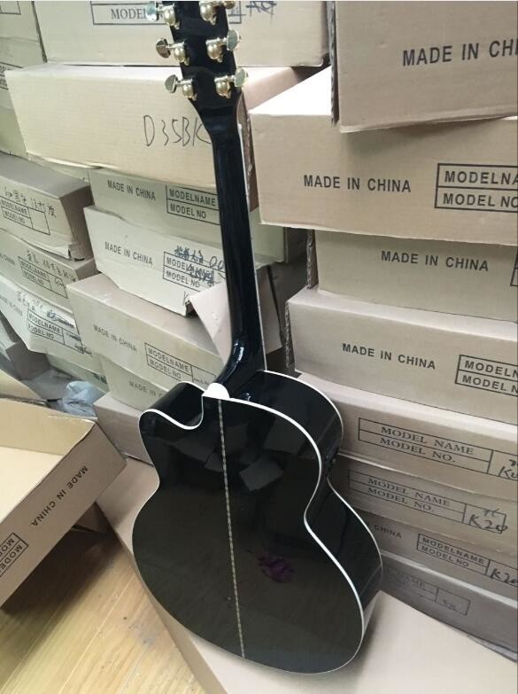 2018 black cutaway G200 acoustic guitar handmade spruce top single cut GB200 electric acoustic guitar