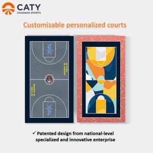 China New Design Customizable PU Surface Prefabricated Outdoor Sports Court Basketball Volleyball Badminton Tennis Court Flooring for Sports Facilities wholesale