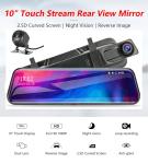 32GB 10 Inch Vehicle Blackbox DVR Dash Cam FHD 1080p Stream Media