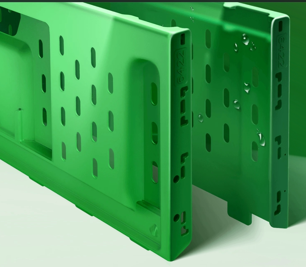 Green Heavy Duty Transportation Plastic Crate for Warehouse and Supermarket Storage